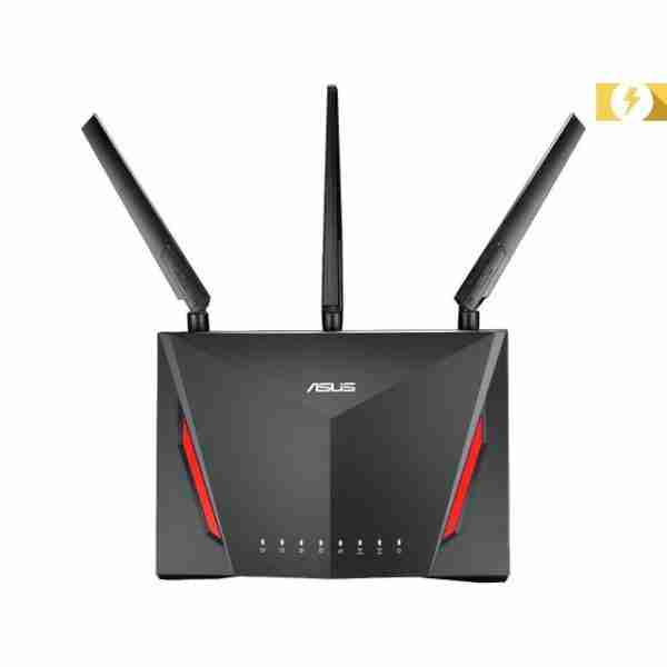 WIRELESS ROUTER ASUS RT-AC86U, DUAL BAND AC2900 NITROQAM™, 750+2167 MBPS, 1 X USB 3.0, 1 X USB 2.0, GIGABIT