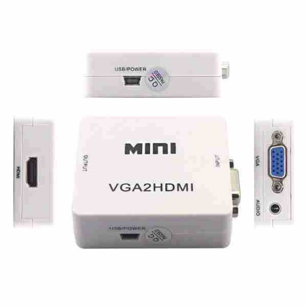 wholesale mini 1080p vga to hdmi adapter vga2hdmi converter connector adapter with audio for pc laptop