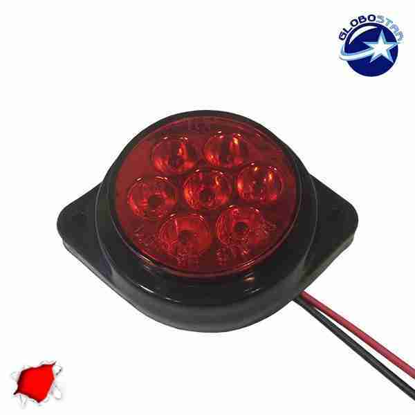 LED Πλευρικά Φώτα Όγκου Φορτηγών BULLET IP66 7 SMD 24 Volt Κόκκινο GloboStar 75486