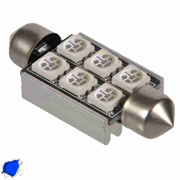 Σωληνωτός LED 39mm Can Bus με 6 SMD Μπλε GloboStar 61650