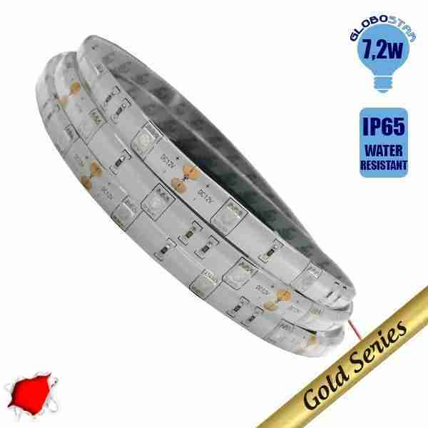 Ταινία LED 7.2 Watt 12 Volt Κόκκινο IP65 Αδιάβροχη GloboStar 73241