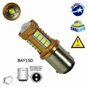 Λαμπτήρας 1157 32 SMD 4014 και 1 Cree LED Can Bus 12v Ψυχρό 6000k GloboStar 04479