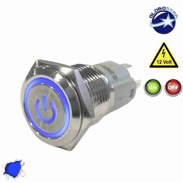 Διακοπτάκι LED ON/OFF 12 Volt DC Μπλε GloboStar 05059