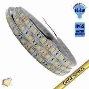 Ταινία LED 14.4 Watt 12 Volt Θερμό Λευκό IP65 Αδιάβροχη GloboStar 26250