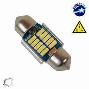 Σωληνωτός LED 31mm Can Bus με 10 SMD 4014 Samsung Chip 12 Volt Ψυχρό Λευκό GloboStar 40175