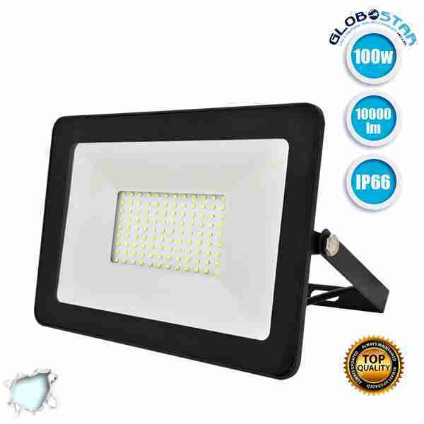 Προβολέας LED Slim Pad 100 Watt 230v Ψυχρό Λευκό 6000k IP66 GloboStar 11135