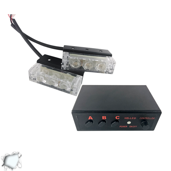 LED 2 x 1 12-24 Volt DC Strobo Άσπρο