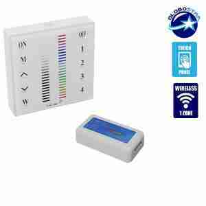 Σετ Ασύρματο RF 2.4G LED Controller Τοίχου Αφής RGB 12-24 Volt 144/288 Watt για Ένα Group GloboStar 04051