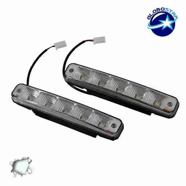 ΣΕΤ DRL Φώτα ημέρας Αυτοκινήτου 20 Watt 12 Volt DC Ψυχρό Λευκό 6000k GloboStar 43050