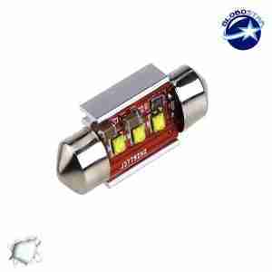 Σωληνωτός LED 31mm Can Bus με 3 CREE LED Ψυχρό Λευκό GloboStar 40169