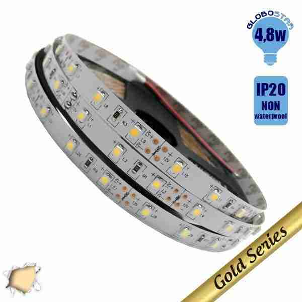 Ταινία LED 4.8 Watt 12 Volt Θερμό Λευκό IP20 GloboStar 18630