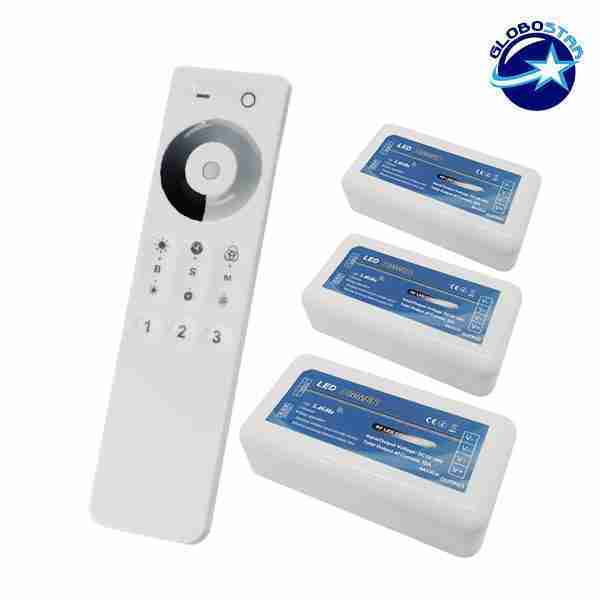 Σετ Ασύρματο RF 2.4G LED Dimmer Αφής 12-24 Volt για Τρία Groups GloboStar 04238