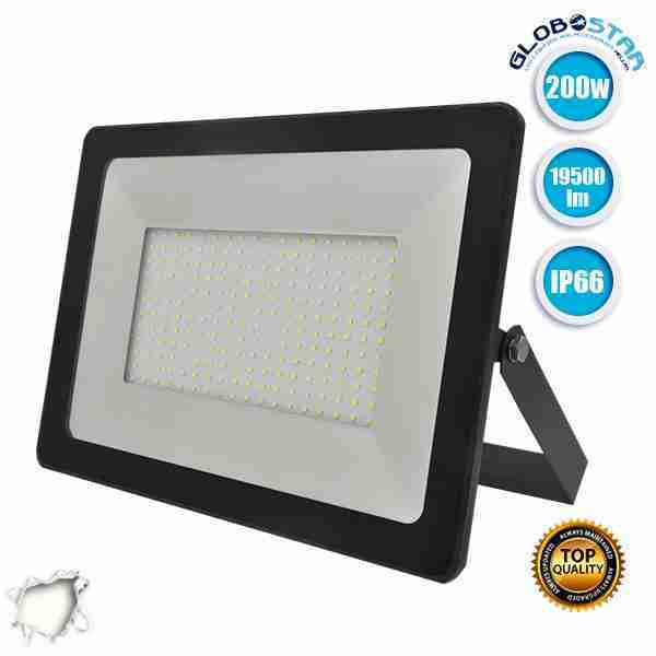 Προβολέας LED Slim Pad 200 Watt 230v Φυσικό Λευκό 4500k IP66 GloboStar 11139