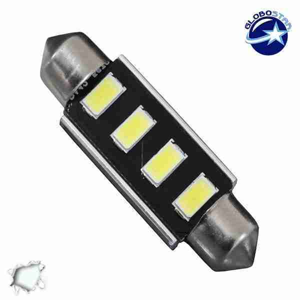 Σωληνωτός LED 42mm Can Bus με 4 SMD 5630 Ψυχρό Λευκό GloboStar 40164