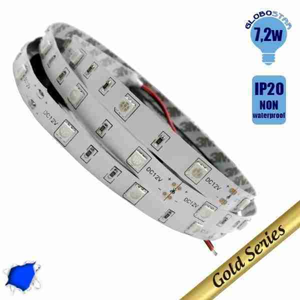 Ταινία LED 7.2 Watt 12 Volt Μπλε IP20 GloboStar 24140