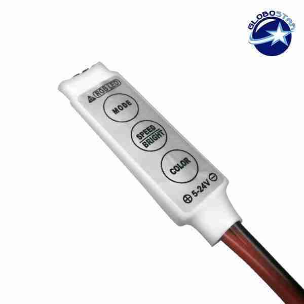 LED RGB Controller με Καλώδιο 5-12-24 Volt 72 Watt GloboStar 77412