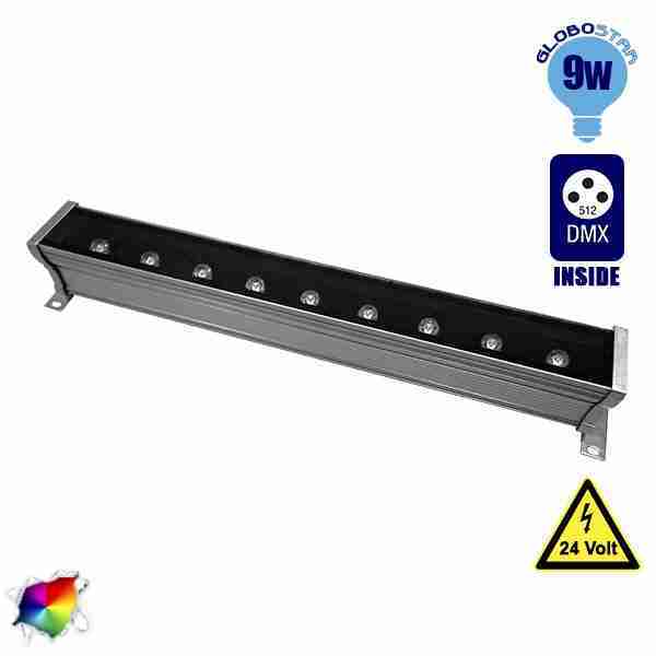 LED Wall Washer 9 Watt 50cm 24v RGB DMX 512 GloboStar 05004