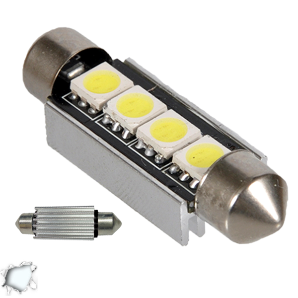 Σωληνωτός LED 42mm Can Bus με 4 SMD Ψυχρό Λευκό GloboStar 67440