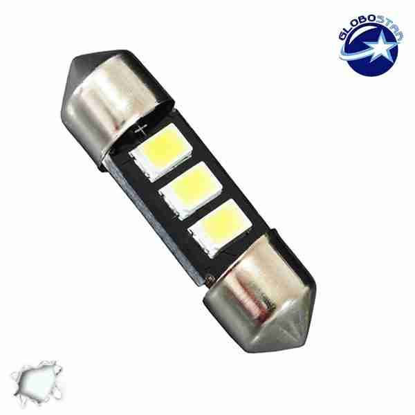 Σωληνωτός LED 36mm με 3 SMD 5630 Samsung Chip Λευκό 6000k GloboStar 40147