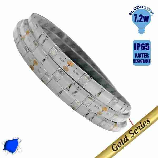 Ταινία LED 7.2 Watt 12 Volt Μπλε IP65 Αδιάβροχη GloboStar 24141