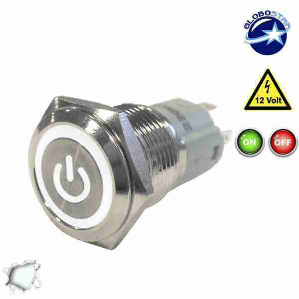 Διακοπτάκι LED ON/OFF 12 Volt DC Ψυχρό Λευκό GloboStar 05057