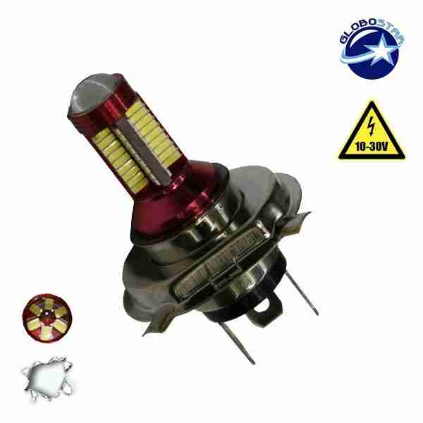 Λαμπτήρας LED H4 Can Bus με 78 SMD 4014 10-30v 6000k GloboStar 40185