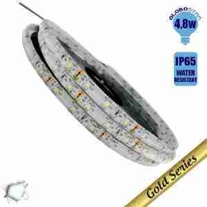 Ταινία LED 4.8 Watt 12 Volt Ψυχρό Λευκό IP65 Αδιάβροχη GloboStar 48530