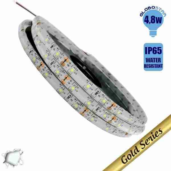 Ταινία LED 4.8 Watt 12 Volt Ψυχρό Λευκό IP65 Αδιάβροχη GloboStar 48530