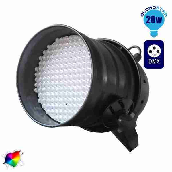 LED PAR Κεφαλή 177 LED RGB DMX 512 Black Body GloboStar 51119