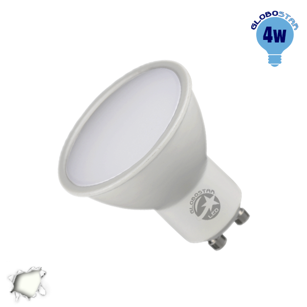 LED Σποτ GU10 4 Watt 230v Λευκό Ημέρας GloboStar 01749