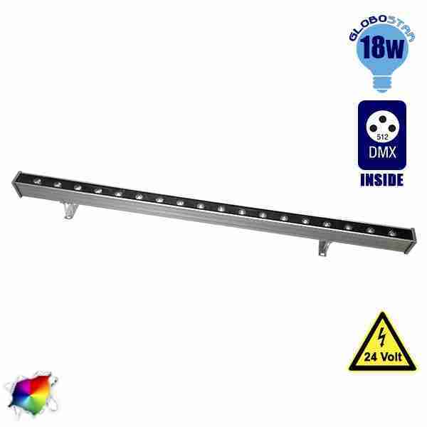 LED Wall Washer 18 Watt 100cm 24v RGB DMX 512 GloboStar 05009