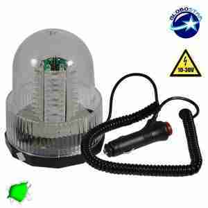Φάρος Security 100 LED 10-30 Volt DC Πράσινο με Μαγνήτη GloboStar 34234