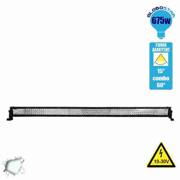 Μπάρα LED 675W TRI-ROW 7D CREE & SMD 2835 10-30v DC Ψυχρό Λευκό 81000 Lumen GloboStar 05405