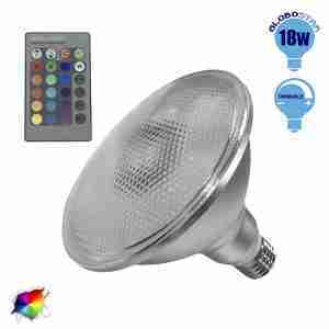 Λαμπτήρας LED PAR38 E27 18 Watt RGB με Ασύρματο Χειριστήριο GloboStar 05571