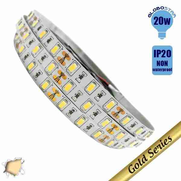 Ταινία LED 20 Watt 12 Volt Θερμό Λευκό IP20 Υπερυψηλής GloboStar 18250