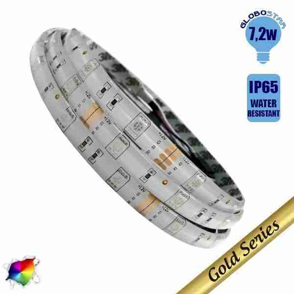 Ταινία LED 7.2 Watt 12 Volt RGB IP65 Αδιάβροχη GloboStar  06250