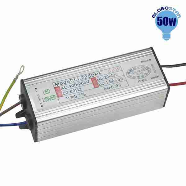 Μετασχηματιστής Προβολέα LED 50 Watt High Quality 0.95PF GloboStar 47855