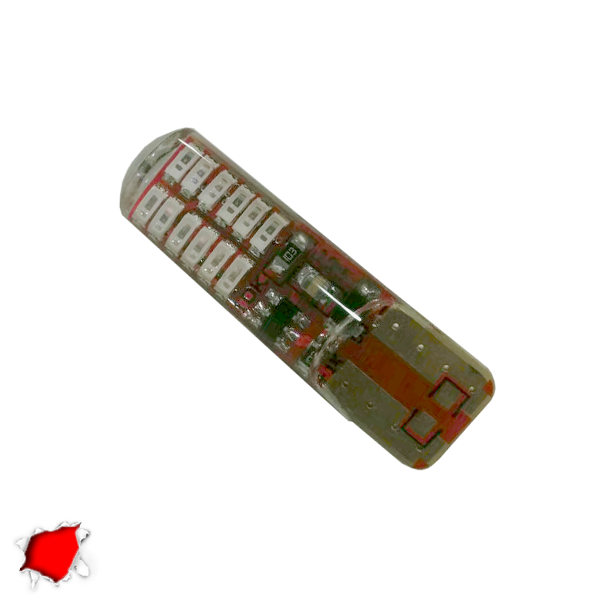 Λαμπτήρας T10 24 SMD Σιλικόνης Κόκκινο Strobe GloboStar 08341