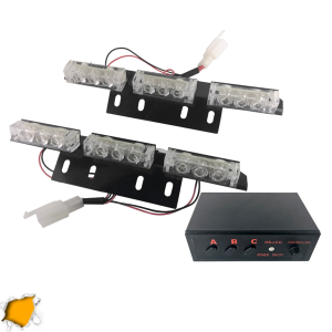 Φώτα Οδικής Βοήθειας LED 2 x 3 12-24 Volt DC Πορτοκαλί Εξωτερικά GloboStar 88980