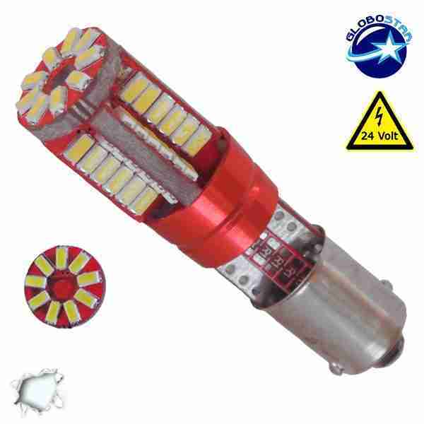 Λαμπτήρας LED BA9S 57 SMD 3014 Can Bus 24 Volt Ψυχρό Λευκό GloboStar 21221