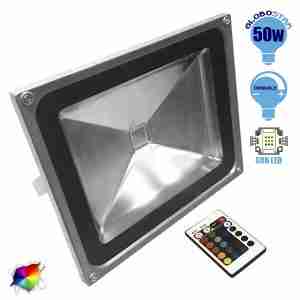 Προβολέας LED 50 Watt  230 Volt RGB με Ασύρματο Χειριστήριο GloboStar 62003