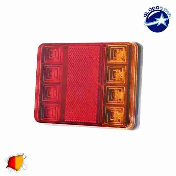 44ad8e Globostar led square side lights 2 lights red orange