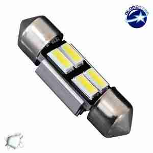 Σωληνωτός LED 31mm Can Bus με 4 SMD 5630 Ψυχρό Λευκό GloboStar 40153