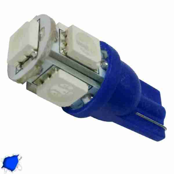 Λαμπτήρας LED T10 με 5 SMD 5050 Μπλε GloboStar 90353