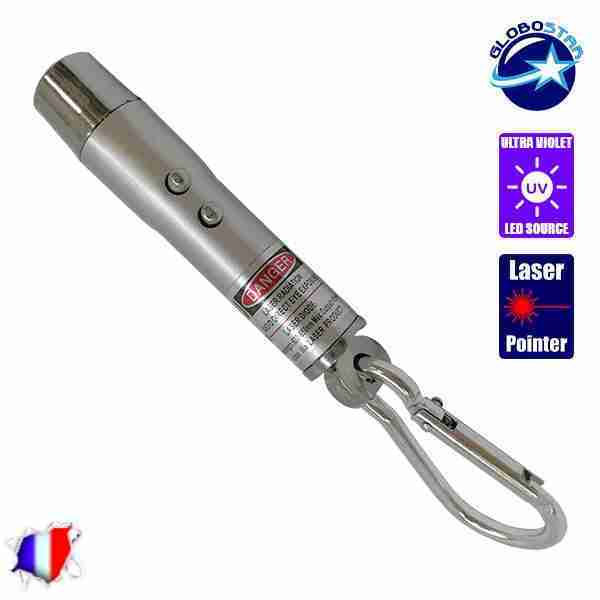 Μπρελόκ Φακός LED με Laser Point και UV για Έλεγχο Χαρτονομισμάτων GloboStar 06205
