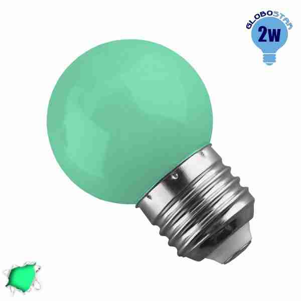 Mini Γλόμπος LED G45 2 Watt Πράσινο GloboStar 64005
