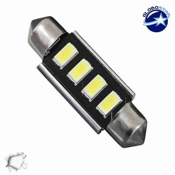 Σωληνωτός LED 39mm Can Bus με 4 SMD 5630 Ψυχρό Λευκό GloboStar 40158