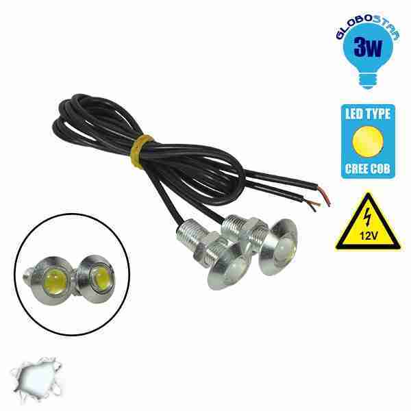 Σετ Φωτισμού LED Πινακίδας ή DRL για Αυτοκίνητα 3 Watt 12 Volt Ψυχρό Λευκό GloboStar 55202
