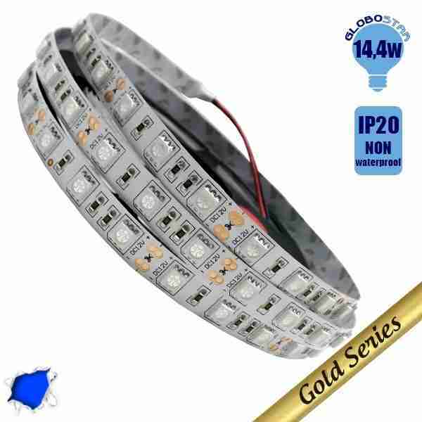 Ταινία LED 14.4 Watt 12 Volt Μπλε IP20 GloboStar 04240