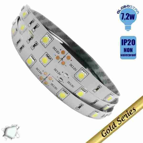 Ταινία LED 7.2 Watt 12 Volt Ψυχρό Λευκό IP20 GloboStar 59840